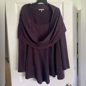 Prairie Underground Orbit Fleece Tunic Top Shirt Sz S Bruise Eggplant Purple